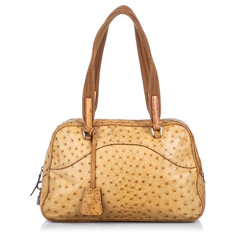 Margit ostrich handbag Prada Brown in Ostrich 